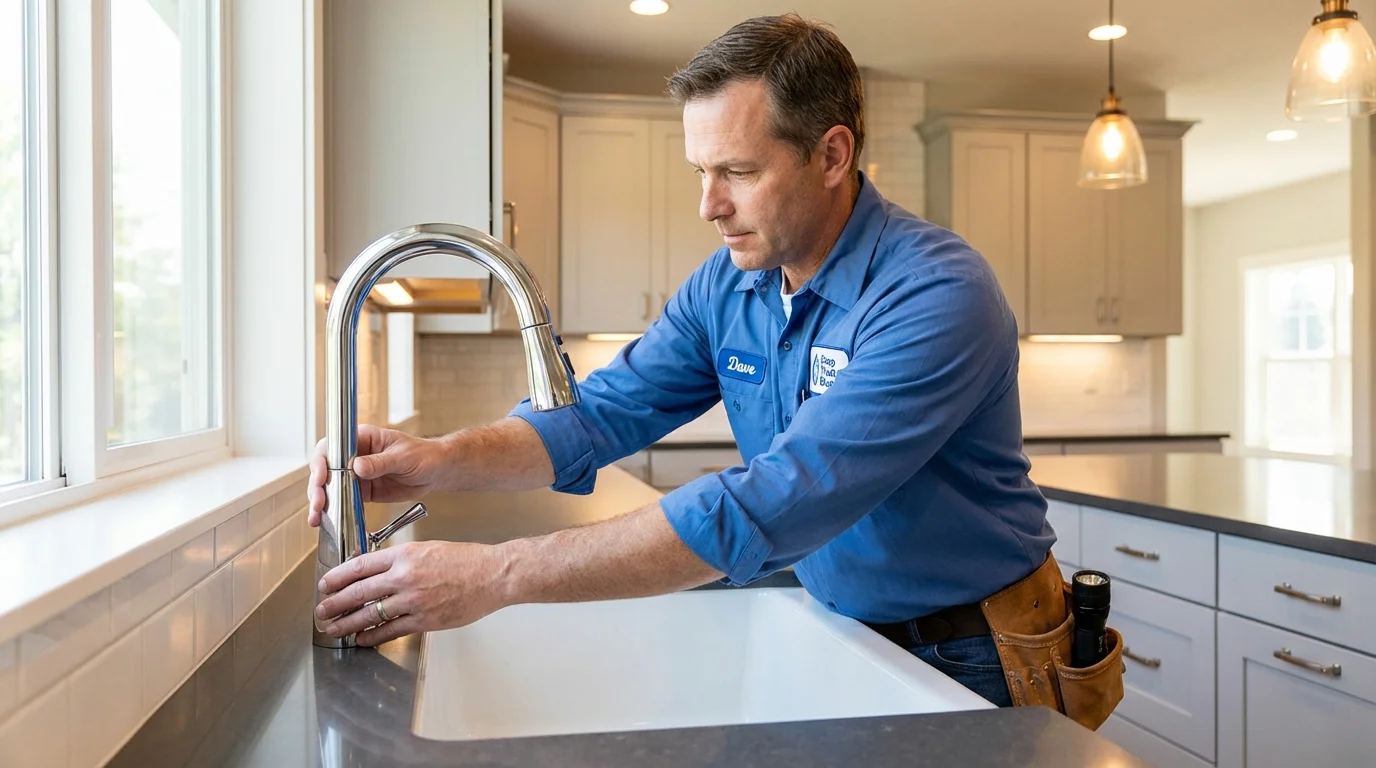 Kitchen faucet installation by Johns Plumbing LLC in Awendaw