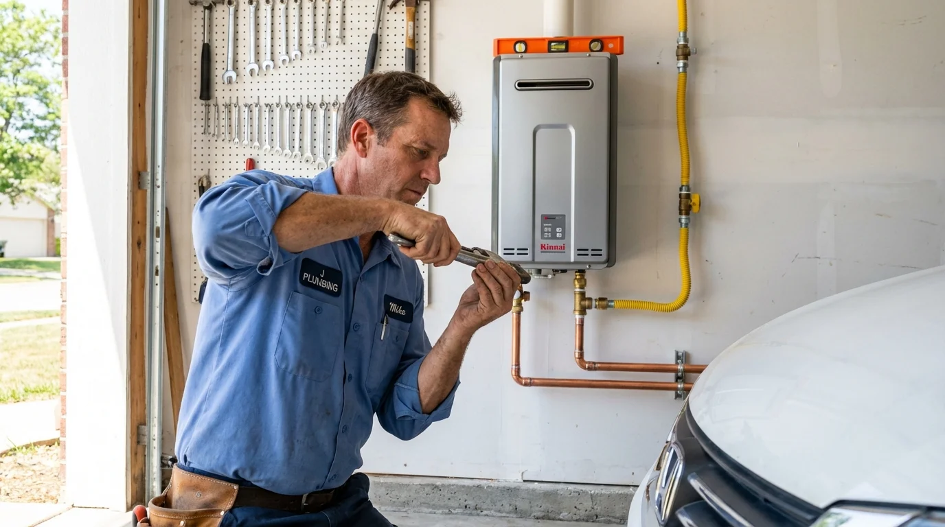 Tankless water heater installation by a Johns Plumbing LLC plumber in Awendaw